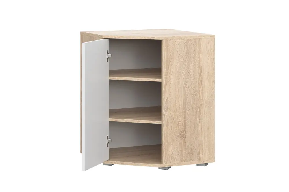 Комод угловой FUN КД-5 Белый/Дуб Сонома  (NK) | Интернет магазин Масса Мебель