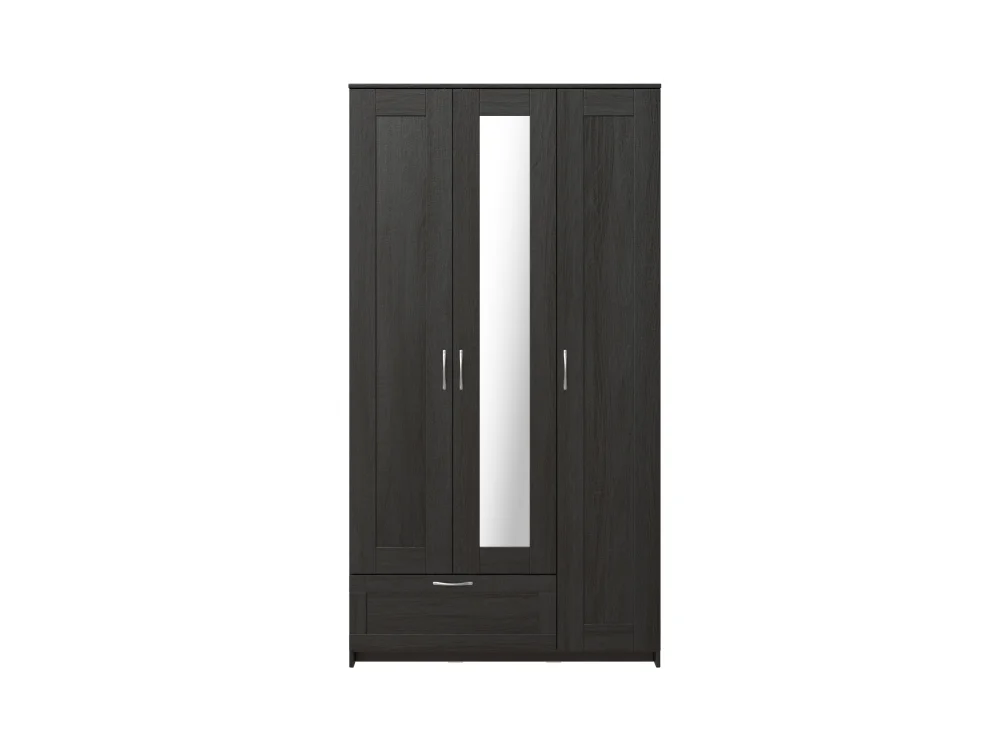 Шкаф трехстворчатый с зеркалом Сириус высота 220 см 3 двери и 1 ящик венге (GL) | Интернет магазин Масса Мебель