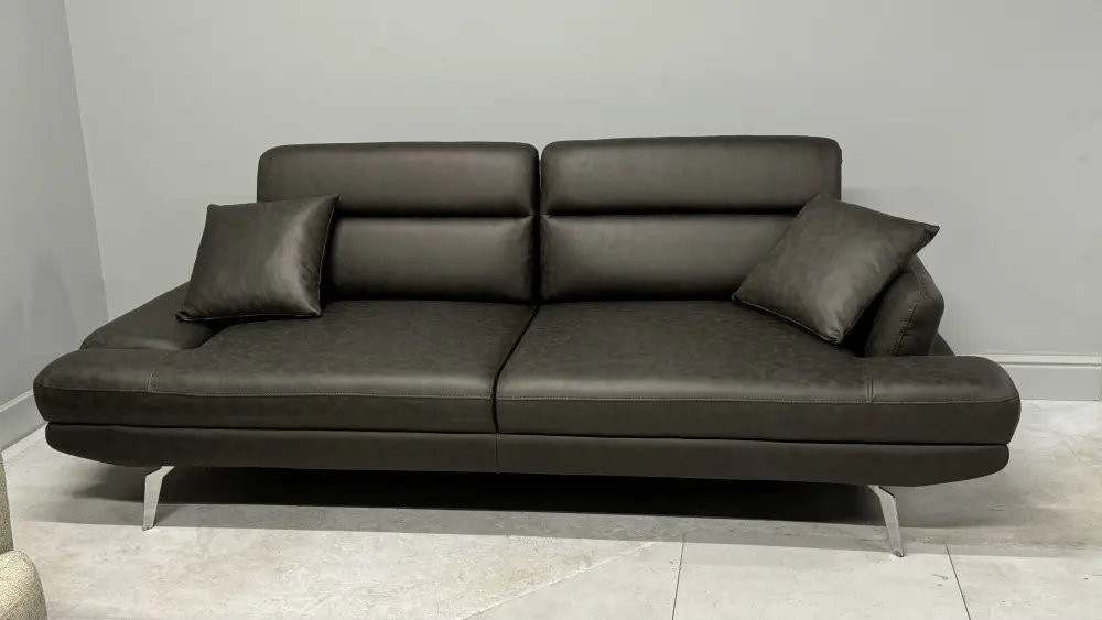 Диван прямой Fly 3 Seather (Турция) (Черный) Выставочный образец - интернет магазин Масса Мебель