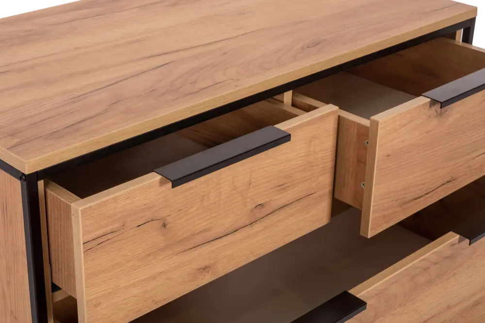 Комод Норд 890 с 4 ящиками (Дуб Золотой) ЛД - интернет магазин Масса Мебель