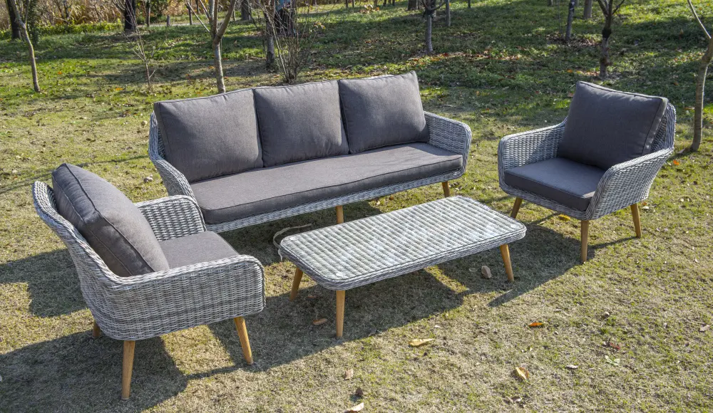 "Прованс" диван из искусственного ротанга трехместный, цвет бежевый (sis) | Интернет магазин Масса Мебель