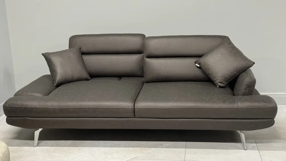 Диван прямой Fly 3 Seather (Турция) (Черный) Выставочный образец - интернет магазин Масса Мебель