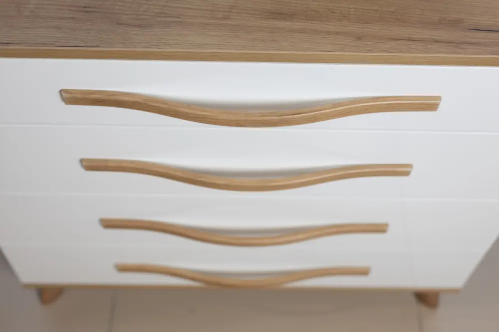 Комод Марта-2 (Дуб золотой/Белый глянец) | Интернет магазин Масса Мебель