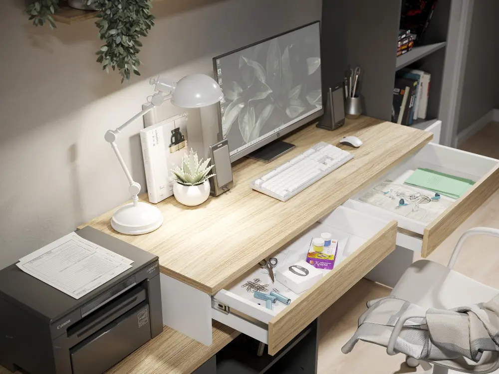 Стол письменный СкайЛайт с двумя ящиками (COM) | Интернет магазин Масса Мебель