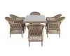 "Амароне" обеденная группа из искусственного ротанга на 6 персоны, цвет соломенный (sis) | Интернет магазин Масса Мебель