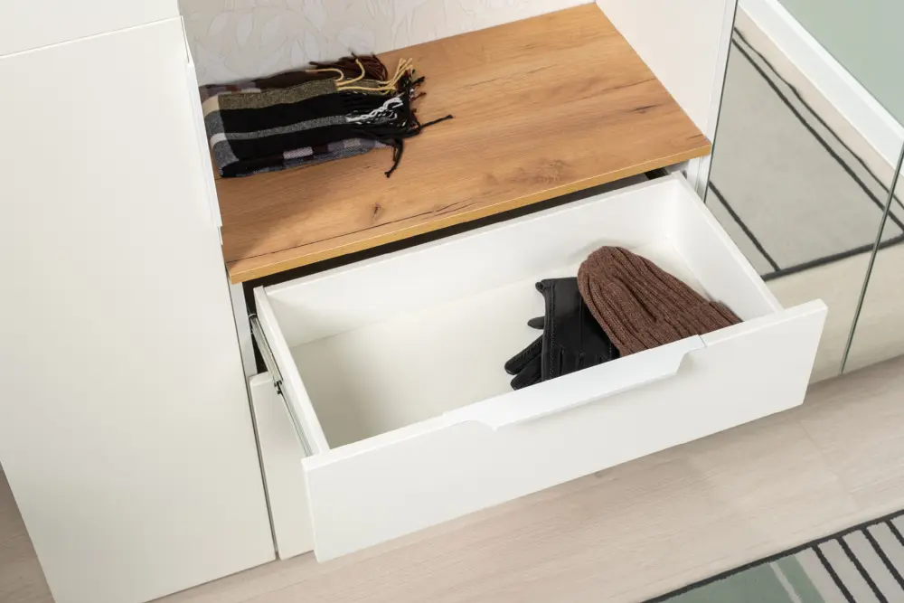 Комплект мебели в прихожую Октава  Дуб Крафт Золотой/Белый Шагрень (Mob) | Интернет магазин Масса Мебель