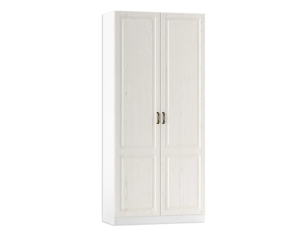 Шкаф для одежды узкий Ливерпуль белый ясень ваниль ( без карниза) (Mob) | Интернет магазин Масса Мебель