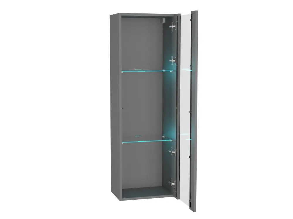 Шкаф навесной со стеклом Point Т-21 Серый Графит (NK) | Интернет магазин Масса Мебель