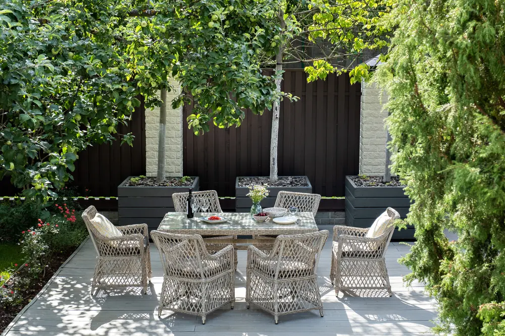 "Латте" обеденная группа плетеная, цвет бежевый (sis) | Интернет магазин Масса Мебель