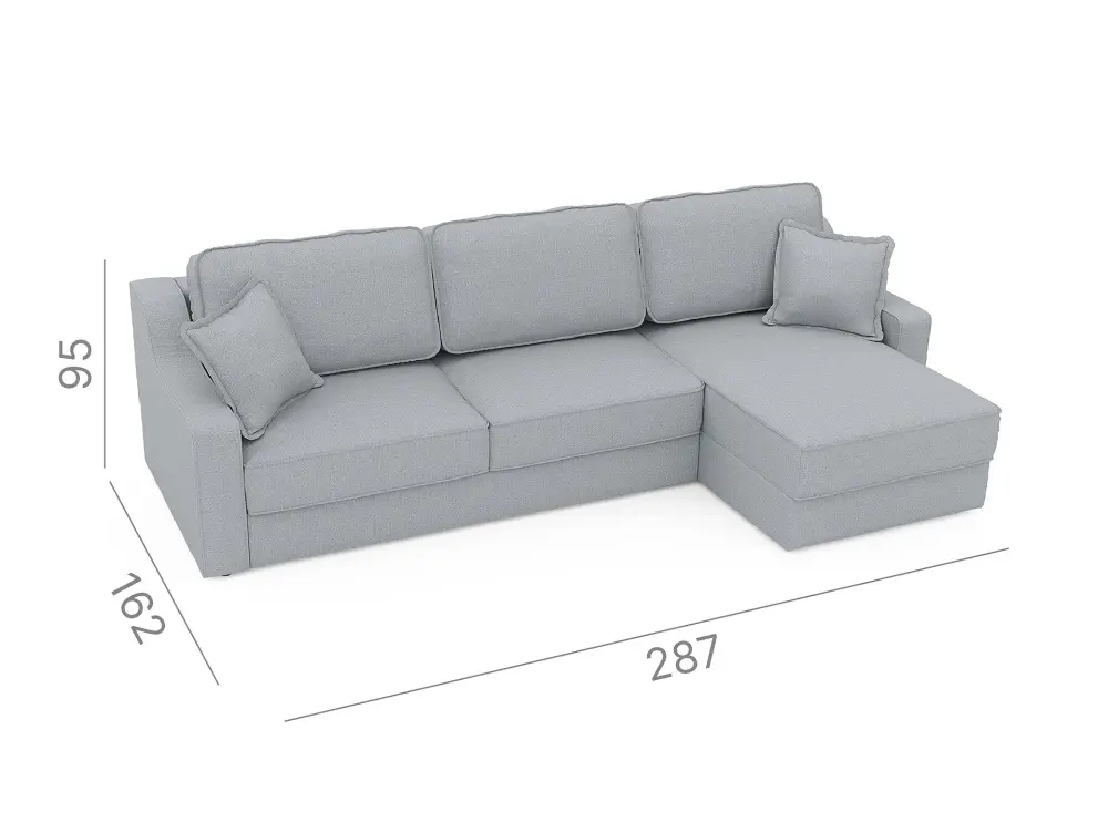 Диван-кровать угловой Монблан D-995 серый, Massa