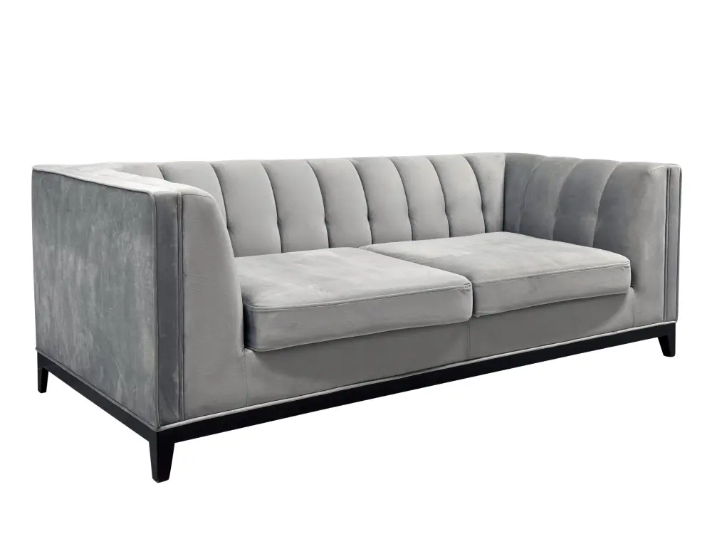 Диван прямой Фенди серый велюр (MAI) Выставочный образец | Интернет магазин Масса Мебель