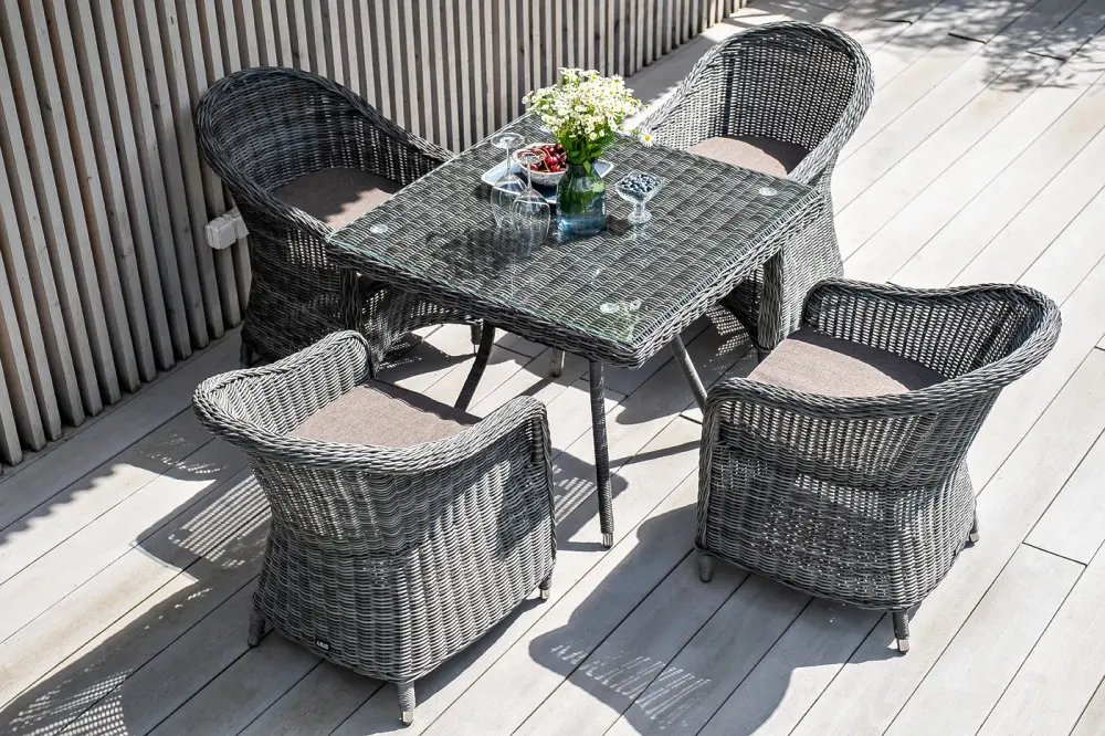 "Айриш" стол плетеный из искусственного ротанга, цвет графит (sis) - интернет магазин Масса Мебель