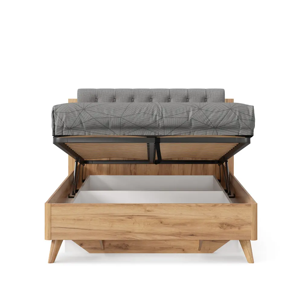 Кровать односпальная 120х200 Марта-2 с подъемным механизмом и мягким изголовьем (каретная стежка Capri/Серый) ЛД | Интернет магазин Масса Мебель