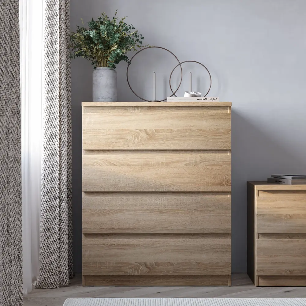 Комод Мальта дуб сонома 4 ящика 80Х99 (GL) | Интернет магазин Масса Мебель
