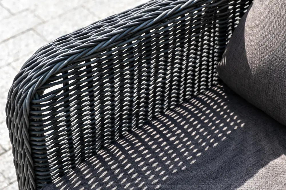 "Гляссе" диван трехместный из искусственного ротанга, цвет графит (sis) - интернет магазин Масса Мебель