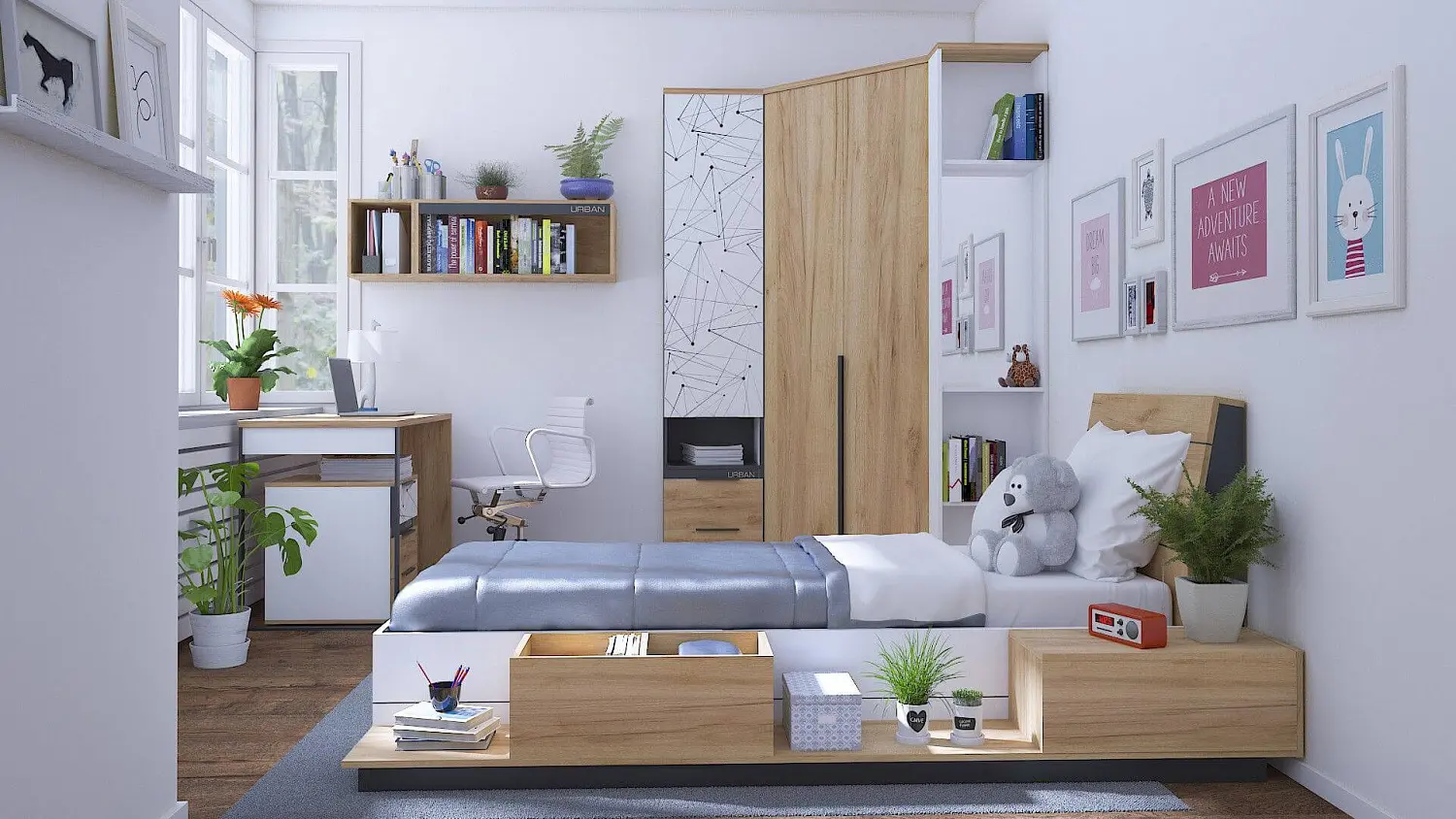 Полка малая Урбан (Дуб Золотой) ЛД