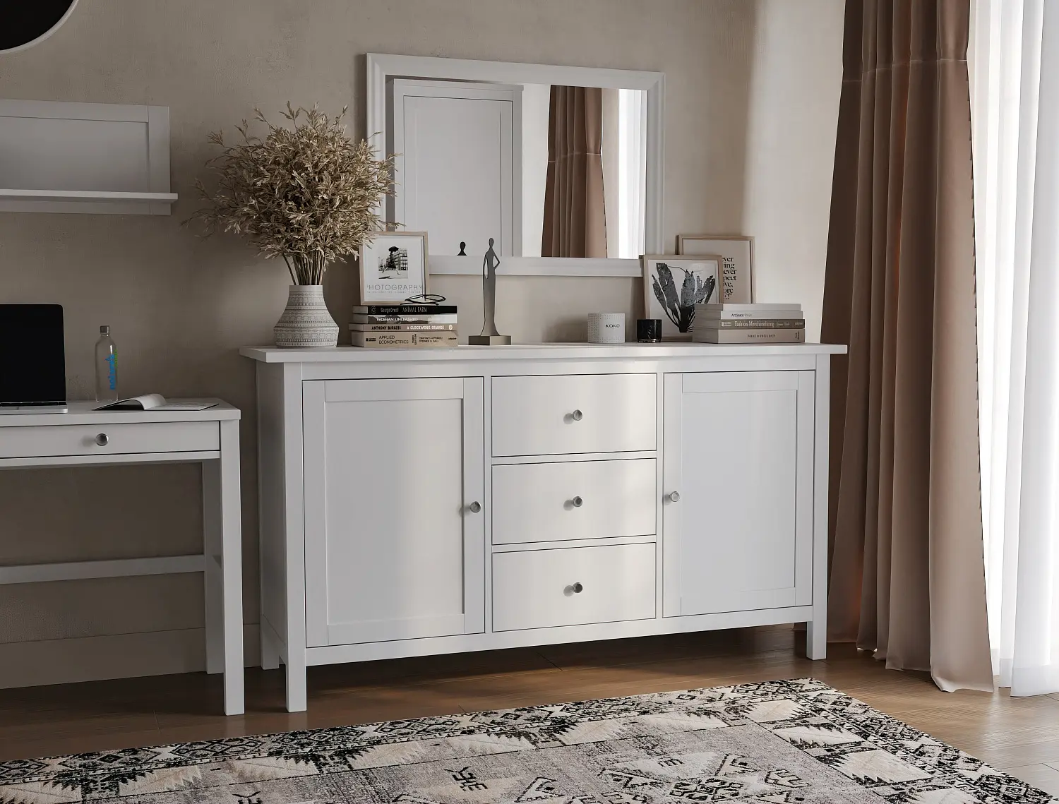 Тумба кобинированная Кантри 23 белый (GL) снято