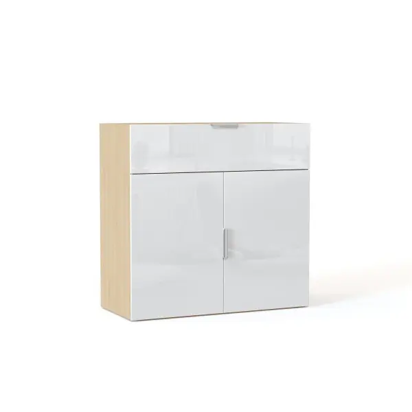 NEO Комод с ящиком и 2-мя дверьми 1000х960х430 белый глянец
