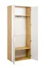 Шкаф двухстворчатый узкий Марта-2 (Дуб золотой/Белый глянец) ЛД - интернет магазин Масса Мебель