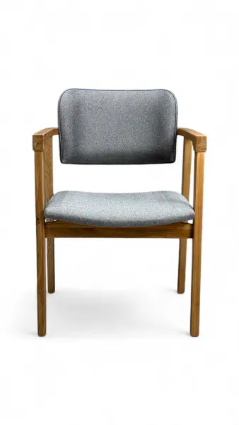 Стул мягкий Баросса Д-2 серый, рогожка-каркас дуб, MASSA | Интернет магазин Масса Мебель