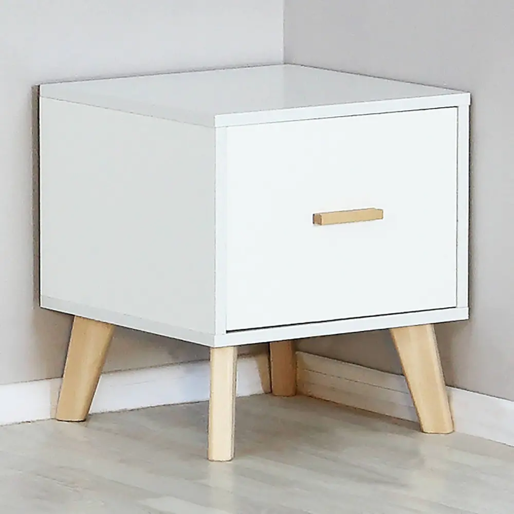 Тумба прикроватная Скандик (Белый) (EL) - интернет магазин Масса Мебель