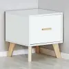Тумба прикроватная Скандик (Белый) (EL) - интернет магазин Масса Мебель