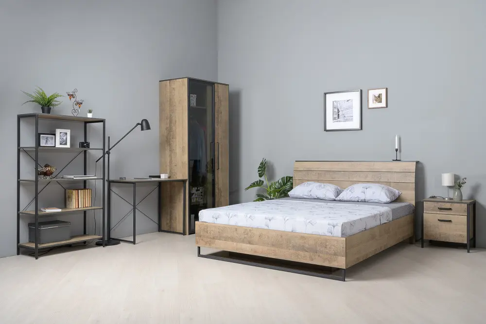 Кровать Трувор 11.34 N Дуб Гранж Песочный (Mob) | Интернет магазин Масса Мебель