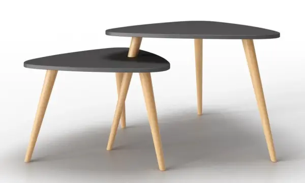 Стол журнальный Даниэлла (770х765х530/605х610х410) цвет Антрацит/бесцветный лак (MG)