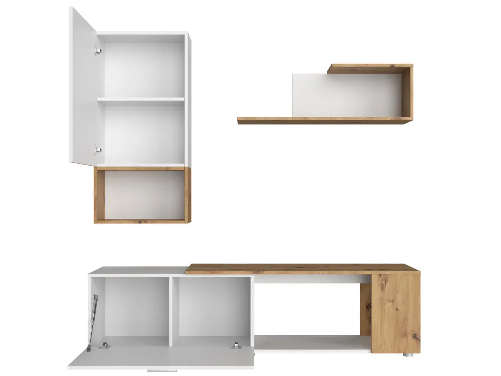 Комплект мебели в гостиную SVISS Белый/Дуб Артизан (NK) - интернет магазин Масса Мебель