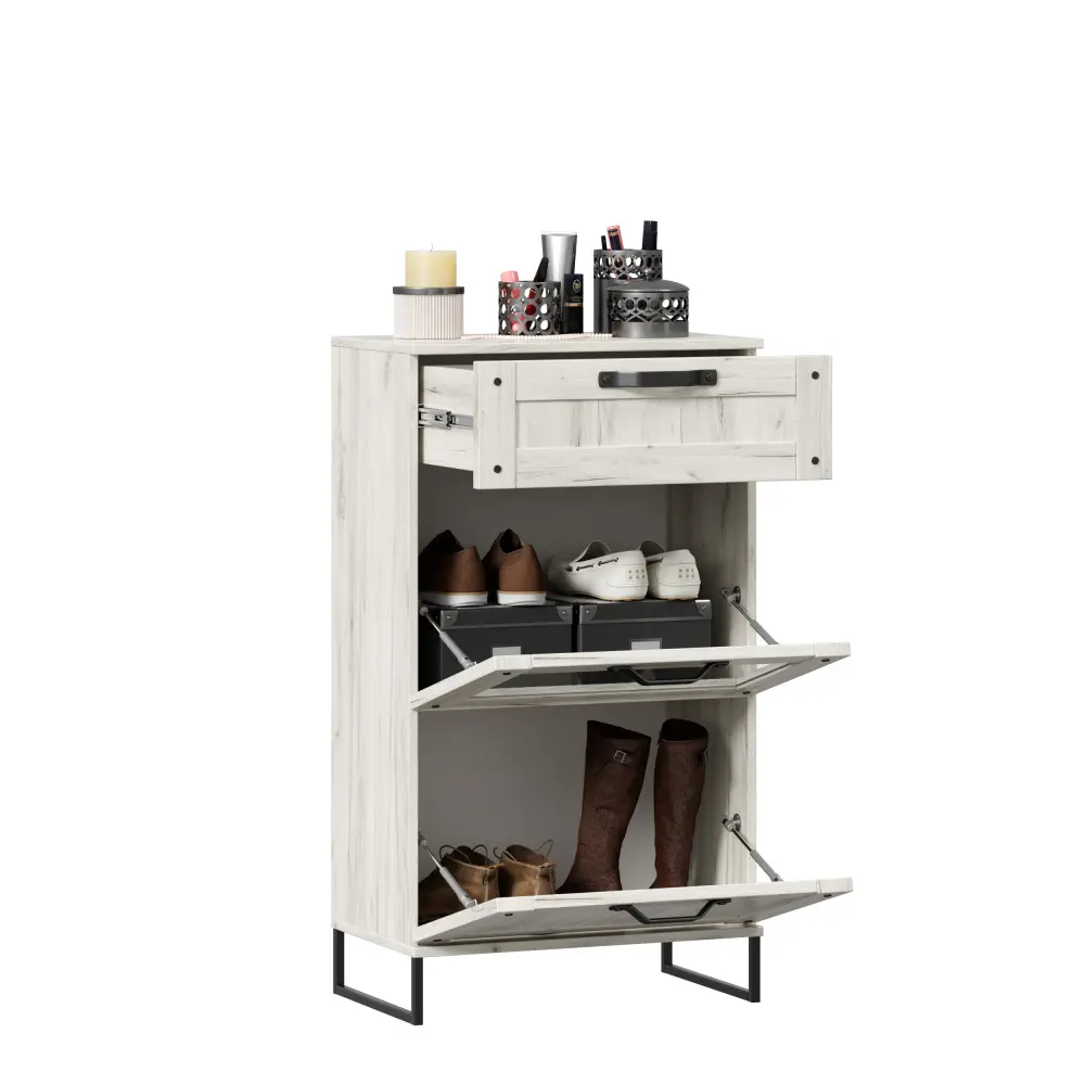 Тумба комбинированная Сидней (Дуб Крафт белый) ЛД | Интернет магазин Масса Мебель