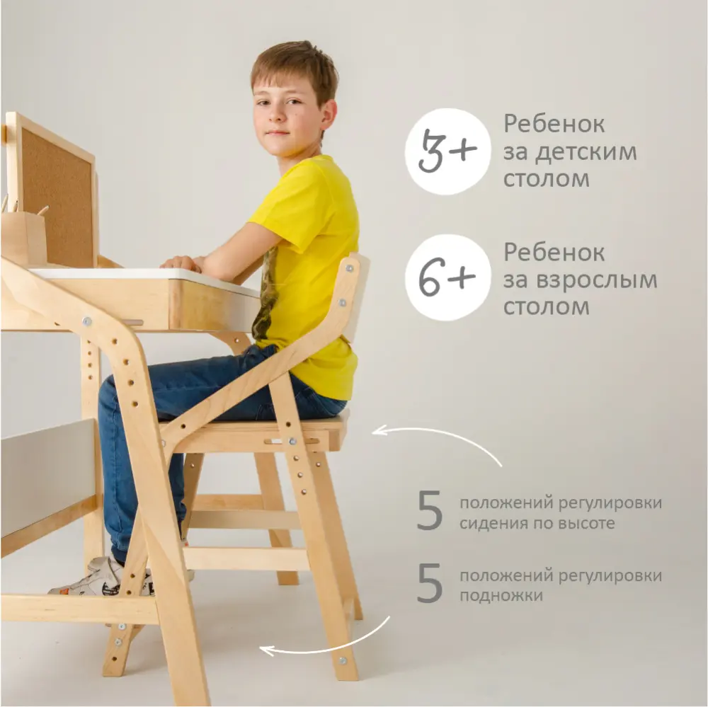 Растущая мебель стул регулируемый Робин Wood (Массив/цвет в ассортименте) POP | Интернет магазин Масса Мебель