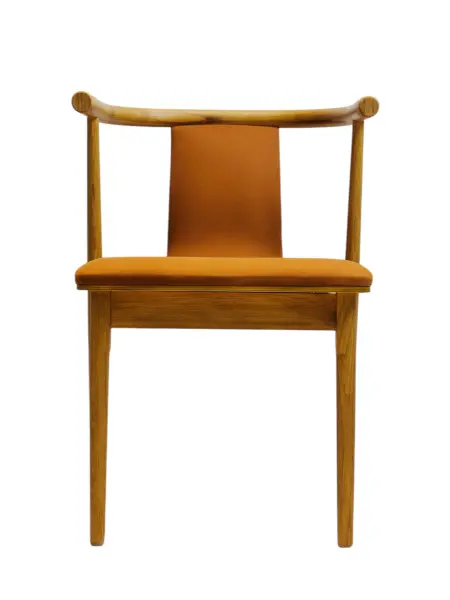 Стул мягкий Рига Д-2 оранжевый велюр-каркас дуб, MASSA | Интернет магазин Масса Мебель