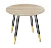 Стол обеденный круглый SHT-TU14 d-80 МДФ дуб сонома светлый/черный металл/золото (SHF)