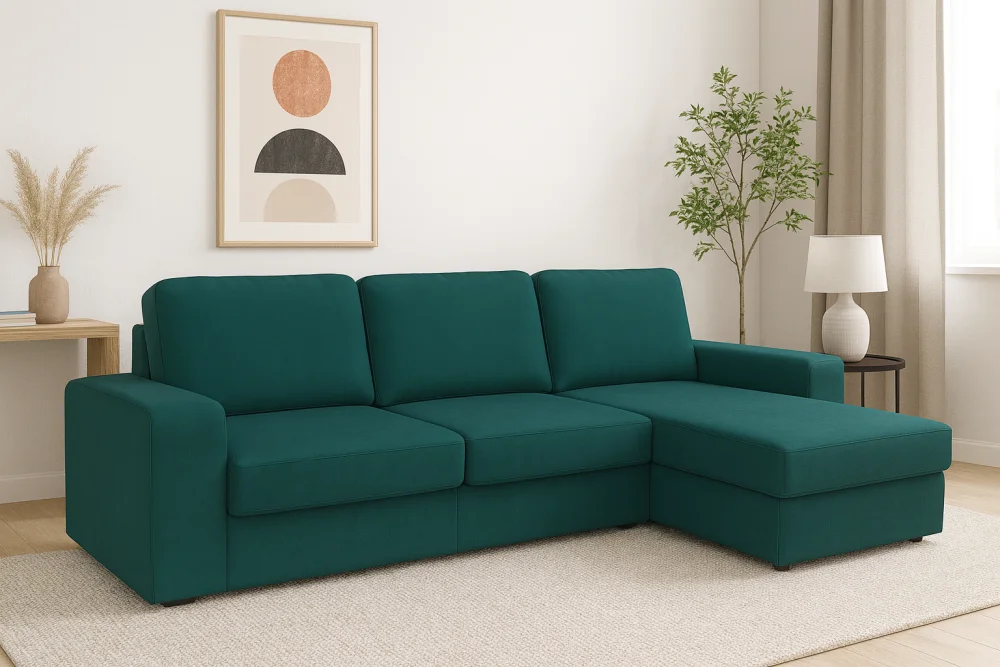 Диван угловой Альма ОМ-60 зеленый, Massa