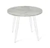 Стол обеденный круглый SHT-TU14 d-80 МДФ бетон светлый/белый металл (SHF)