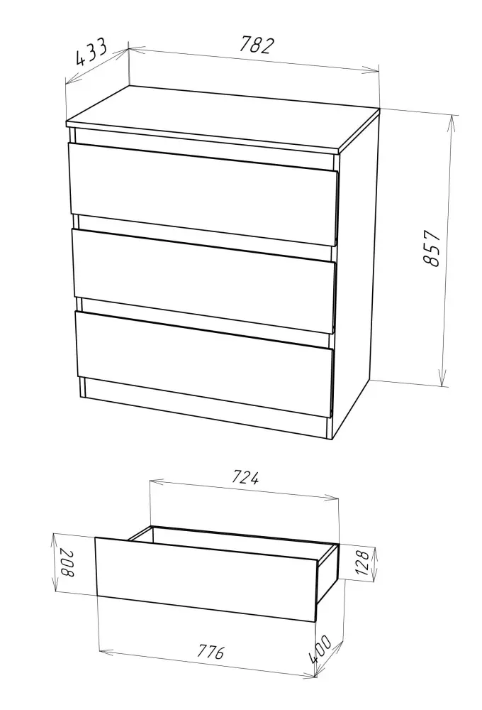 Комод-Т3 STERN белый (NK) | Интернет магазин Масса Мебель