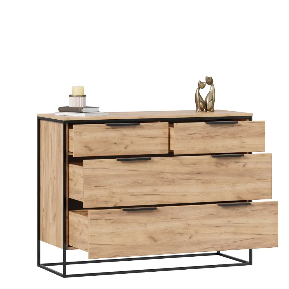 Комод Норд 1190 с 4 ящиками (Дуб Золотой) ЛД | Интернет магазин Масса Мебель