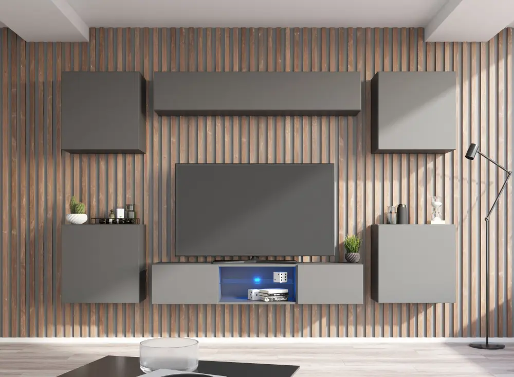 Тумба ТВ навесная Point Т-33 Серый Графит (NK) | Интернет магазин Масса Мебель