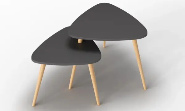 Стол журнальный Даниэлла (770х765х530/605х610х410) цвет Антрацит/бесцветный лак (MG) | Интернет магазин Масса Мебель