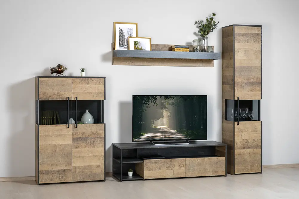 Тумба под ТВ Трувор 13.70 N Дуб Гранж Песочный К356, Интра (Mob) | Интернет магазин Масса Мебель