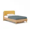 Кровать односпальная 120х200 Марта-2 с мягким изголовьем (вертикальная стежка Phuket/Горчично-желтый) ЛД