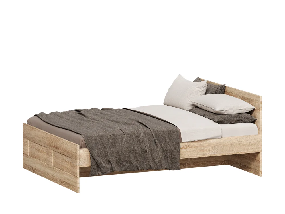 Кровать двуспальная Сириус 140х200 сонома (GL) | Интернет магазин Масса Мебель