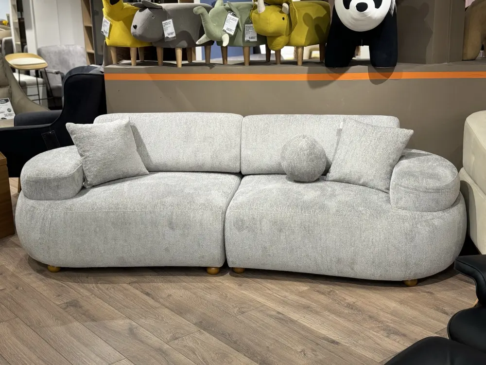 Диван прямой трехместный Rio 3 Seather букле (Турция) (Серый) Выставочный образец | Интернет магазин Масса Мебель