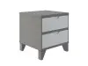 Тумба прикроватная Соня из массива и шпона (корпус Серый/фасад Белый) BR
