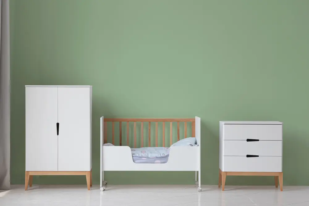 Кроватка-стол Mia белый/дерево (ANT)  