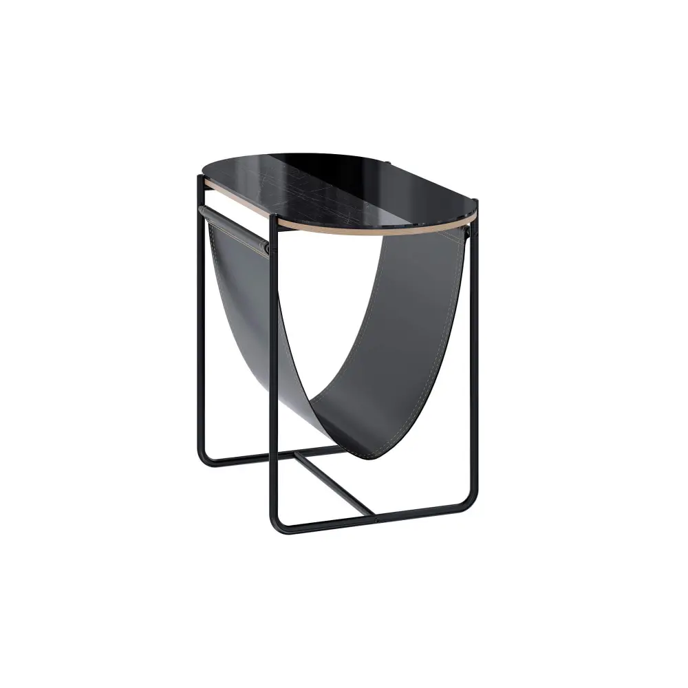 Стол журнальный Тип 9 (Чёрный/Камень Пьетро чёрный) ЛД | Интернет магазин Масса Мебель