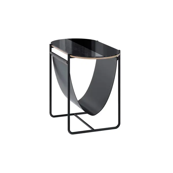 Стол журнальный Тип 9 (Чёрный/Камень Пьетро чёрный) ЛД - интернет магазин Масса Мебель