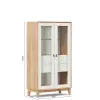 Шкаф витрина двухстворчатый малый Бари (Дуб Золотой/Белый) ЛД | Интернет магазин Масса Мебель