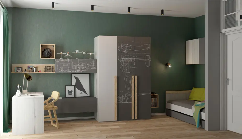 Полка 2 куба с фасадом коллекция НьюТон Грэй (POP) | Интернет магазин Масса Мебель