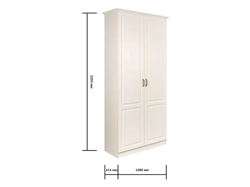 Шкаф для одежды узкий Ливерпуль белый ясень ваниль ( без карниза) (Mob) | Интернет магазин Масса Мебель